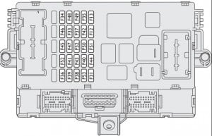 Fiat Bravo II 2007-2014 - skrzynka bezpieczników w desce rozdzielczej Fiat Bravo II 2007-2014 - schemat skrzynki bezpieczników w desce rozdzielczej