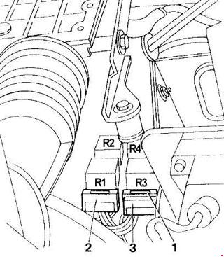 Alfa Romeo 155 Twin Spark - bezpieczniki silnika Schemat bezpieczników i przekaźników sterowania silnikiem w Alfa Romeo 155 1.8 i 2.0 Twin Spark