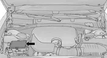 Chrysler 300 300C 2011 2022 lokalizacja skrzynki bezpieczników w komorze silnika