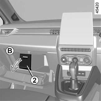 Renault Captur II - bezpieczniki kabinowe Renault Captur II 2019-2022 - fabryczna ilustracja panelu bezpieczników kabiny
