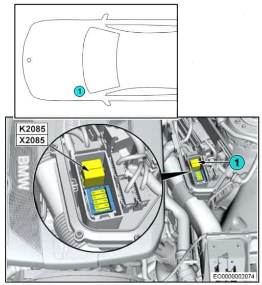 BMW F20/F21 - dodatkowa skrzynka DDE BMW Seria 1 F20 F21 diesel - dodatkowa skrzynka bezpieczników i przekaźnik DDE