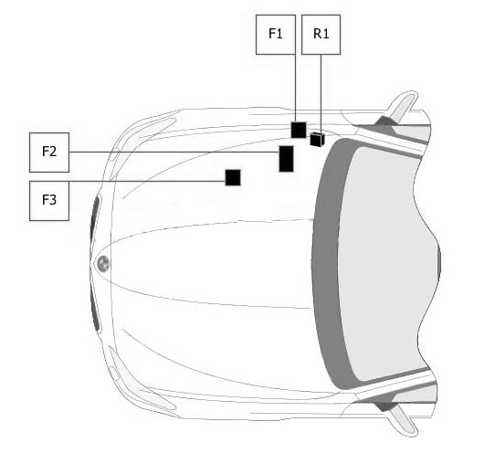 BMW F10/F11 - schemat bezpieczników pod maską Schemat bezpieczników w komorze silnika BMW F10 F11