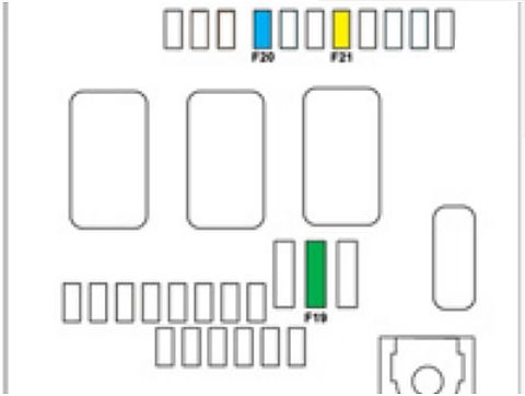 Citroen C4 Picasso Mk2 2013-2015 – skrzynka w komorze silnika Citroen C4 Picasso Mk2 2013-2015 - schemat skrzynki bezpieczników w komorze silnika