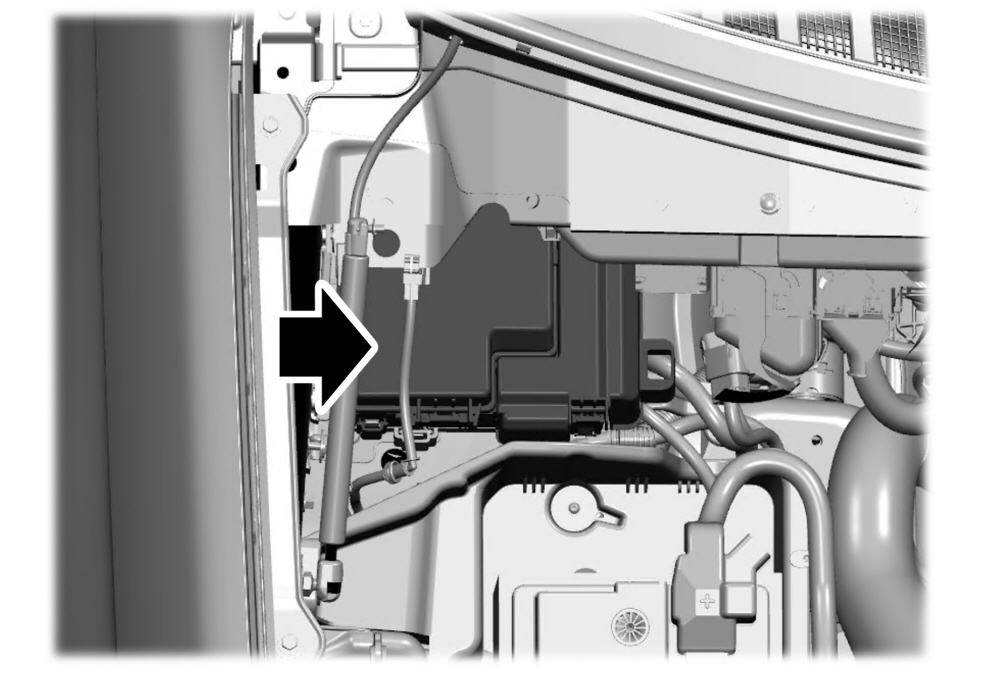 Ford Expedition 2022 - lokalizacja skrzynki pod maską Ford Expedition 2022 - lokalizacja skrzynki bezpieczników w komorze silnika