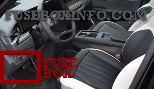 Kia EV9 2024 - graficzny rozkład panelu bezpieczników w kabinie