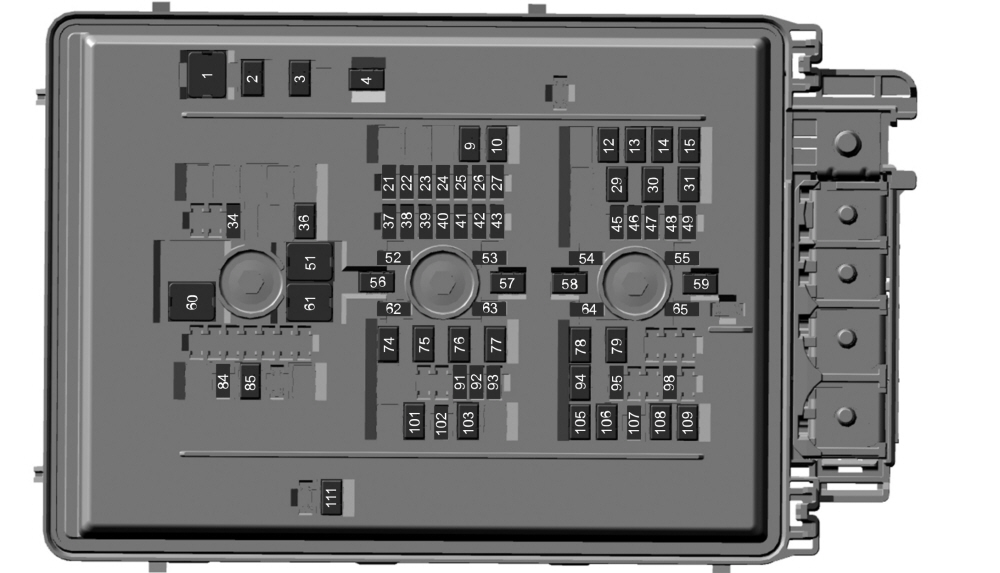 Ford F-250 2023 engine fuse box Ford F-250 Super Duty 2023 engine-compartment fuse box diagram